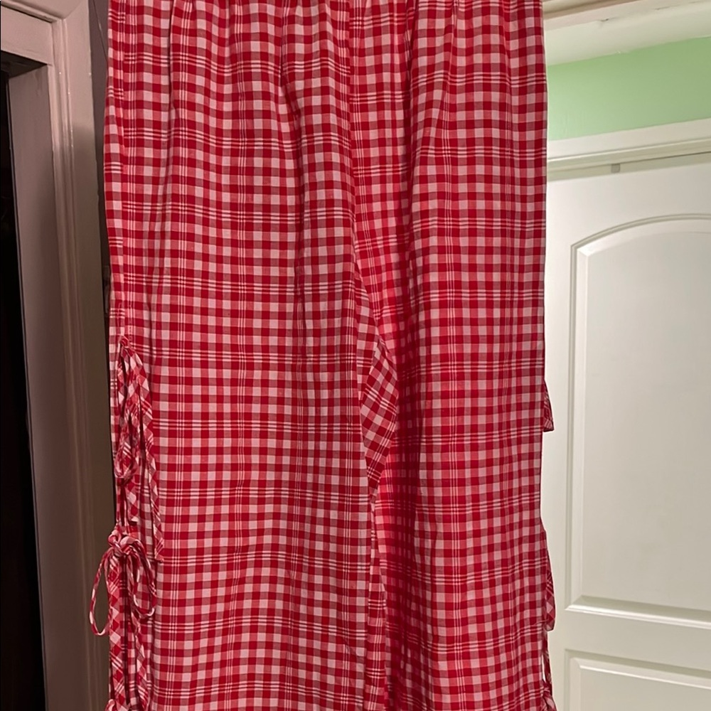 Gingham Wide Leg Pants